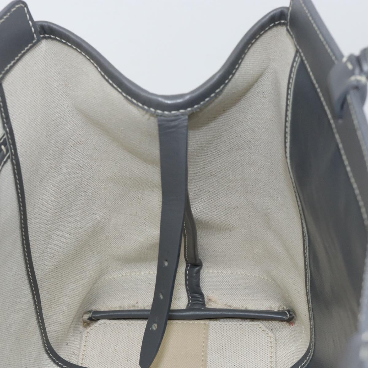 GOYARD Herringbone Belcious PM Tote Bag PVC Leather Gray Auth ep12155