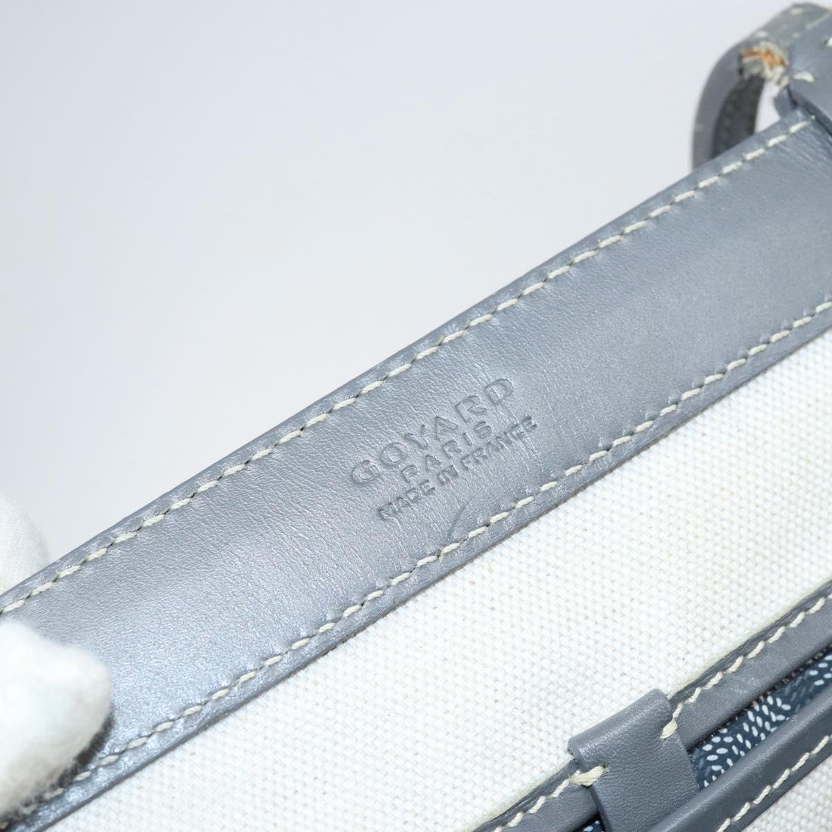 GOYARD Herringbone Belcious PM Tote Bag PVC Leather Gray Auth ep12155