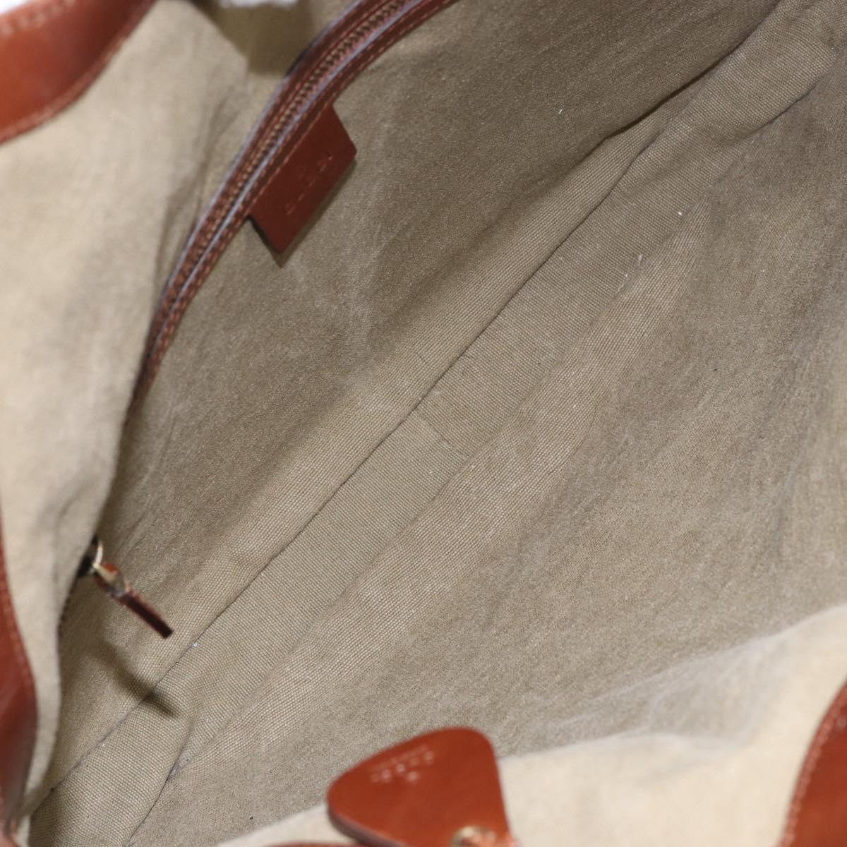 GUCCI Bamboo Hand Bag Canvas Beige 109129 Auth ep12156