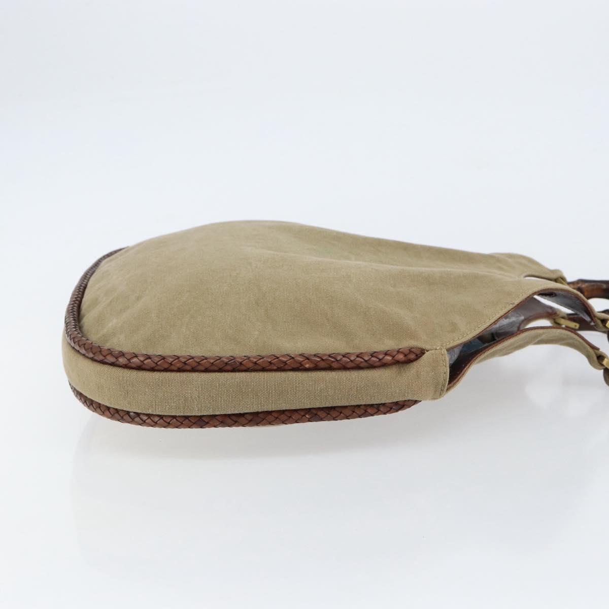 GUCCI Bamboo Hand Bag Canvas Beige 109129 Auth ep12156