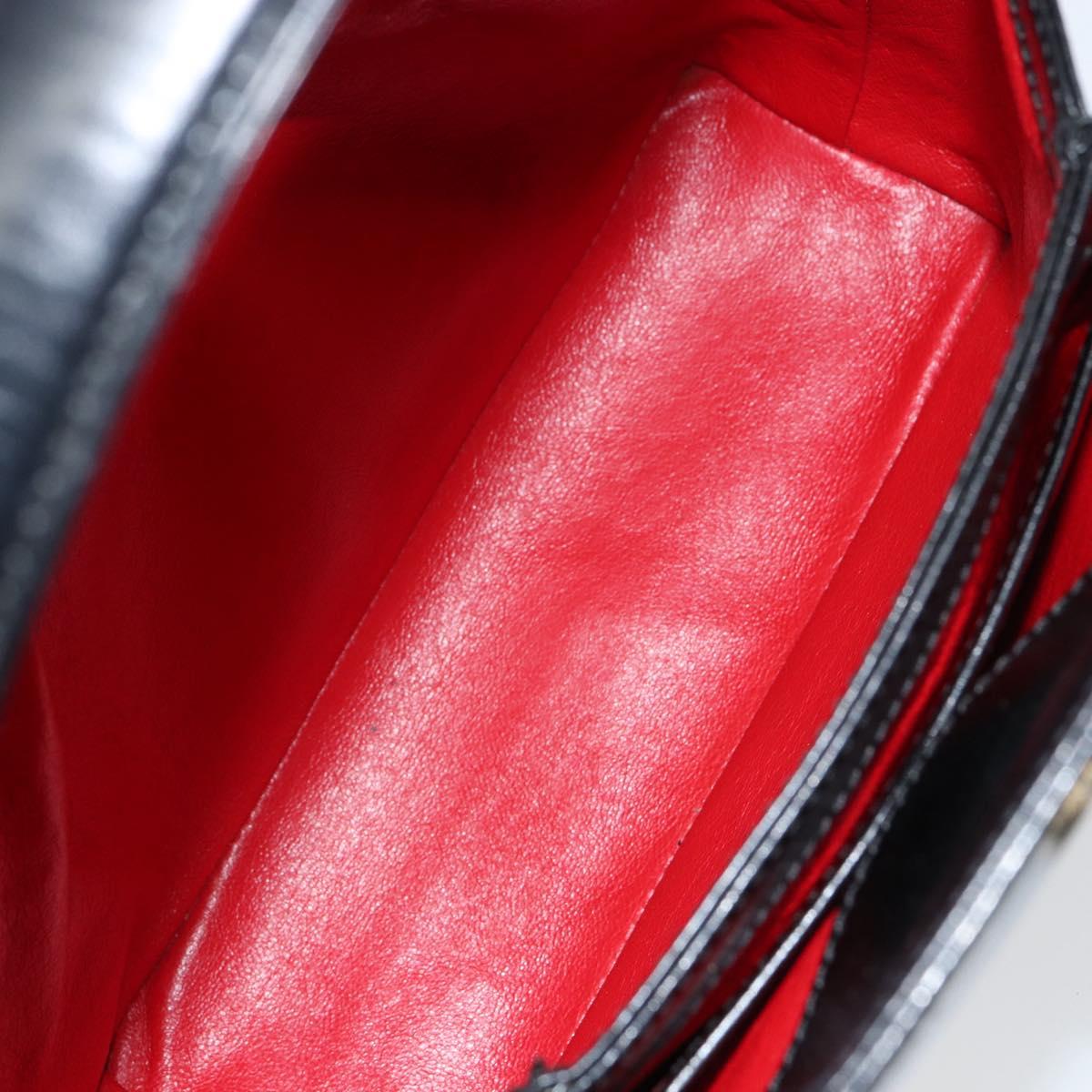 GUCCI Hand Bag Leather Black Gold 000 1448 1269 Auth ep12157