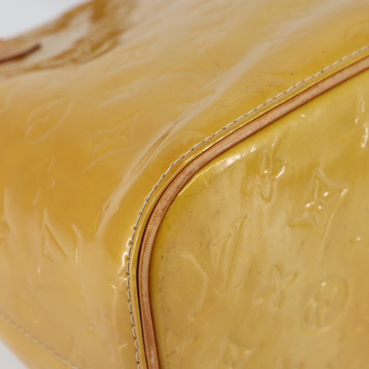 LOUIS VUITTON Monogram Vernis Houston Hand Bag Beige M91004 LV Auth ep12158