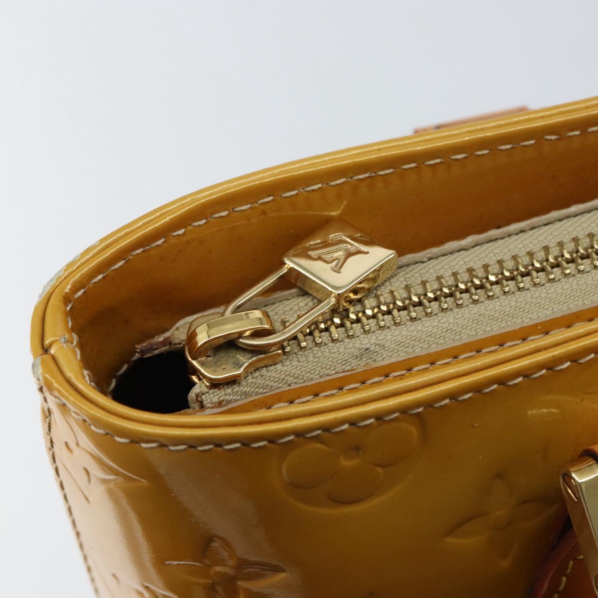 LOUIS VUITTON Monogram Vernis Houston Hand Bag Beige M91004 LV Auth ep12158