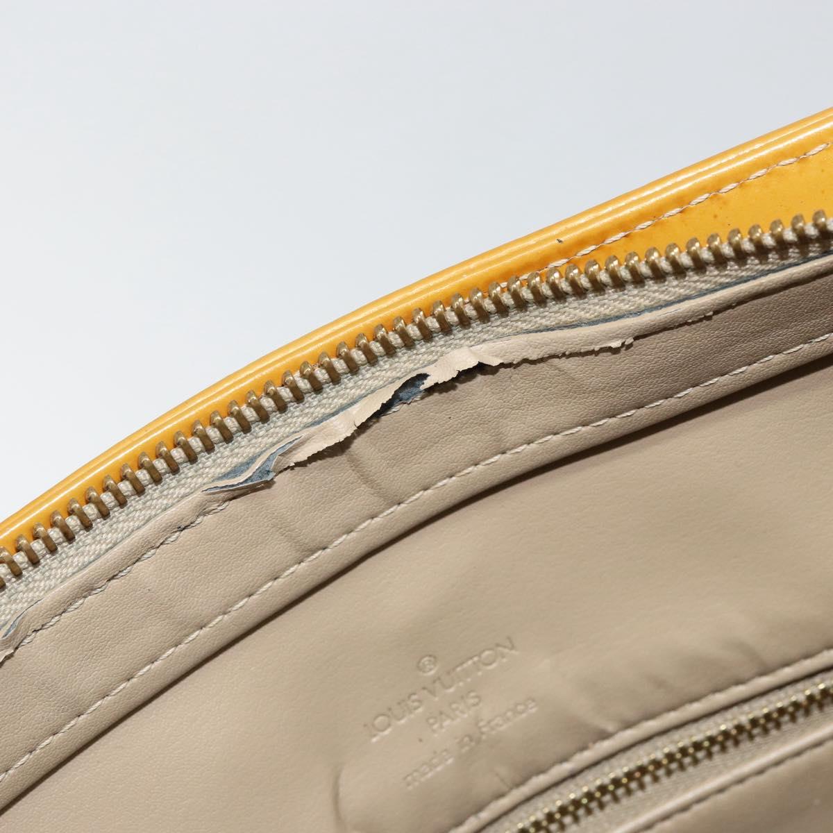 LOUIS VUITTON Monogram Vernis Houston Hand Bag Beige M91004 LV Auth ep12158