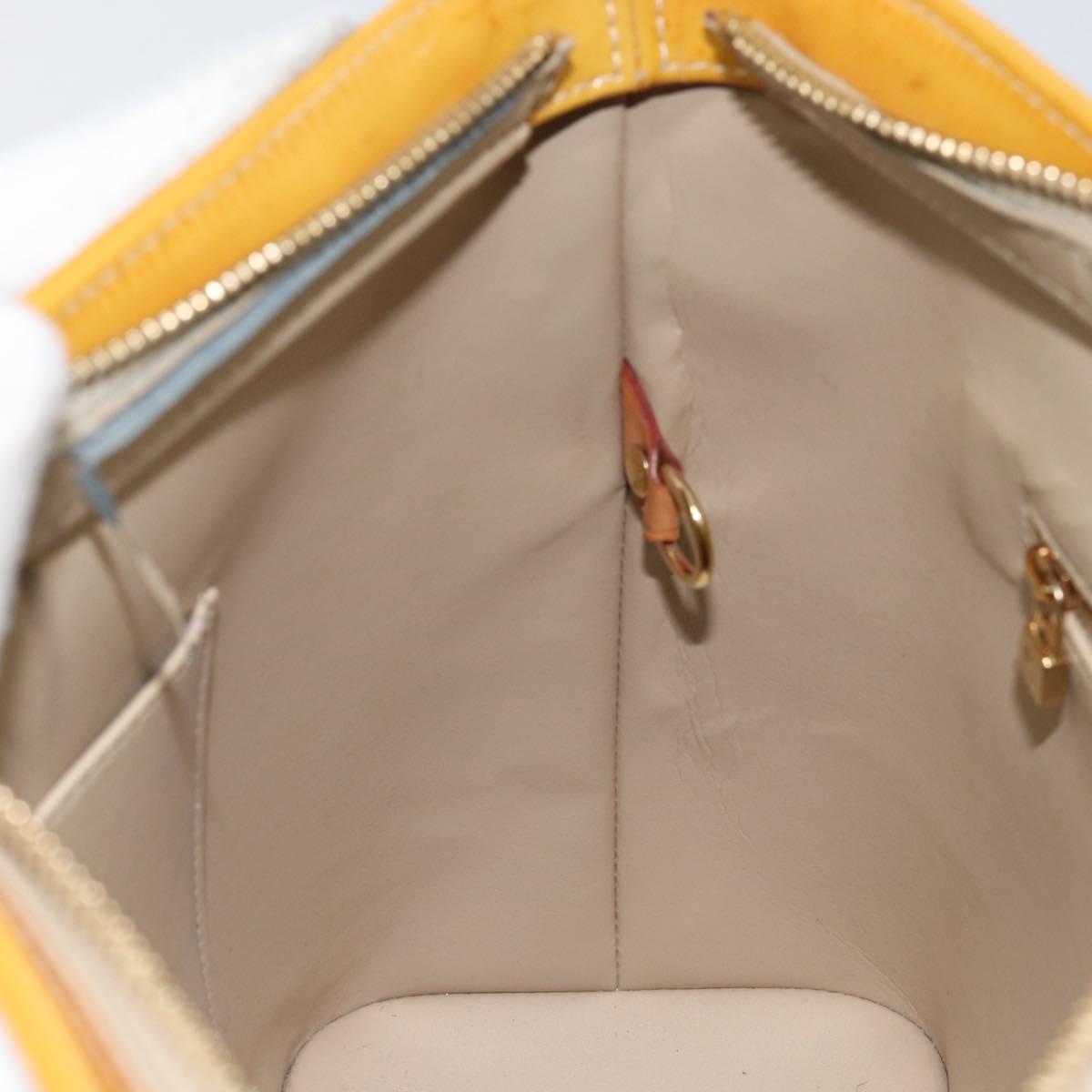 LOUIS VUITTON Monogram Vernis Houston Hand Bag Beige M91004 LV Auth ep12158