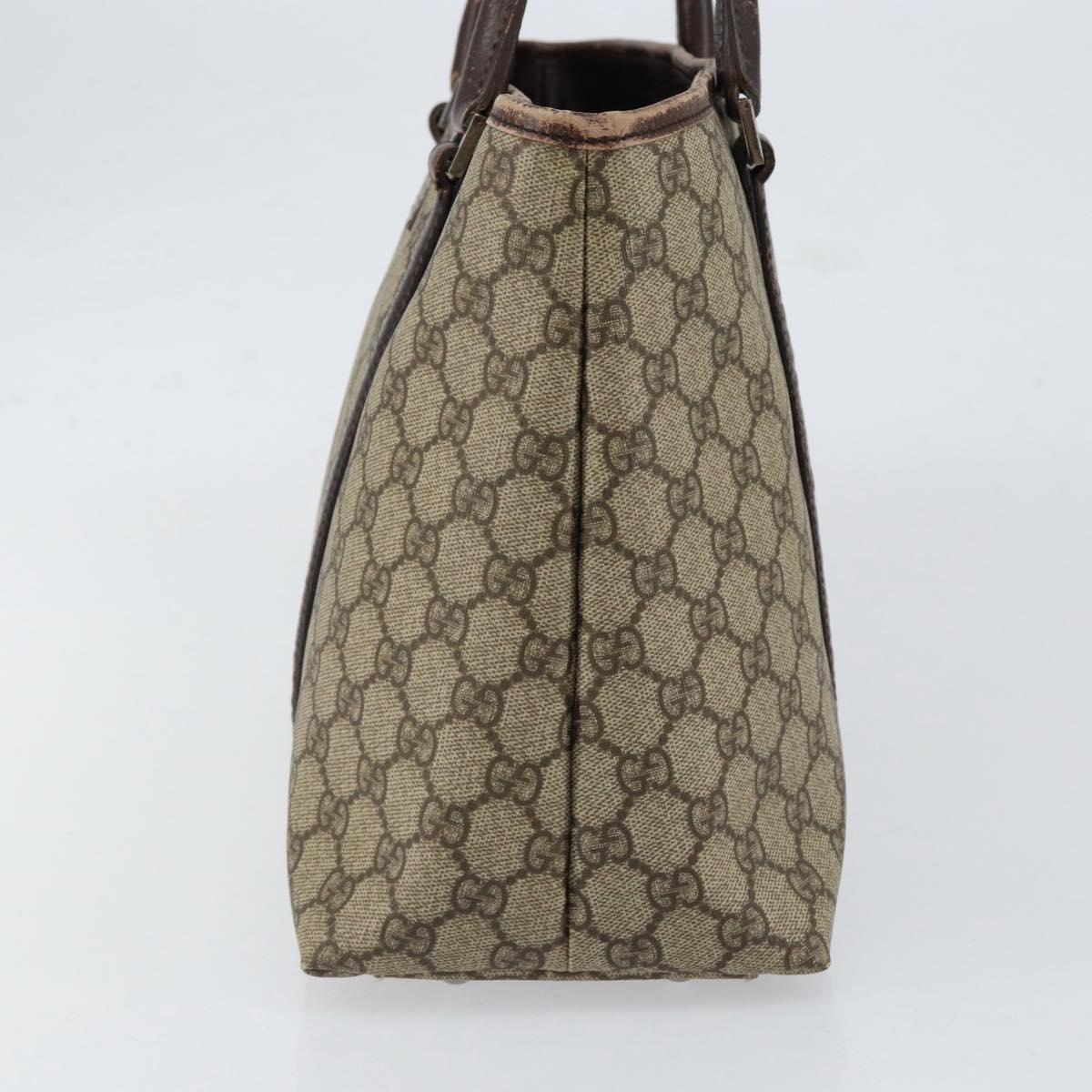 GUCCI GG Supreme Tote Bag PVC Beige Silver 114595 Auth ep12164