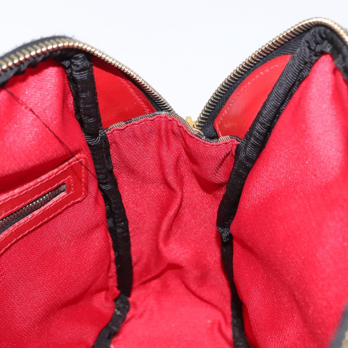 FENDI Hand Bag Canvas 2way Brown Gold Auth ep12165