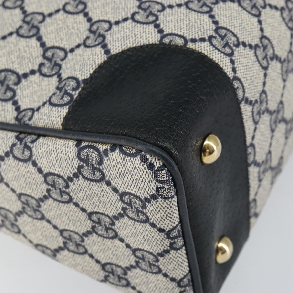 GUCCI GG Supreme Sherry Line Hand Bag PVC Navy Red 378 002 4466 Auth ep12166