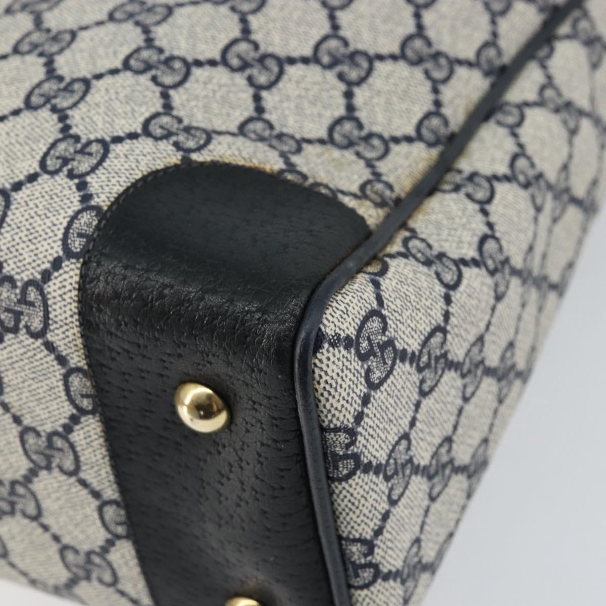 GUCCI GG Supreme Sherry Line Hand Bag PVC Navy Red 378 002 4466 Auth ep12166