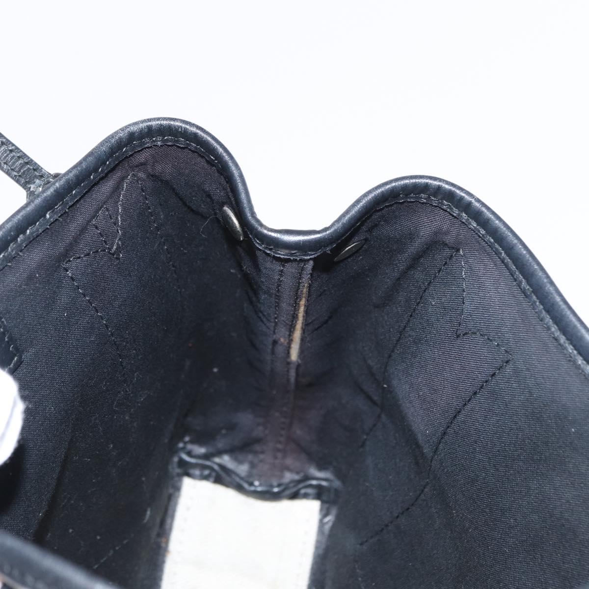 BALENCIAGA Navy Cabas XS Hand Bag Leather 2way White Silver 390346 Auth ep12167