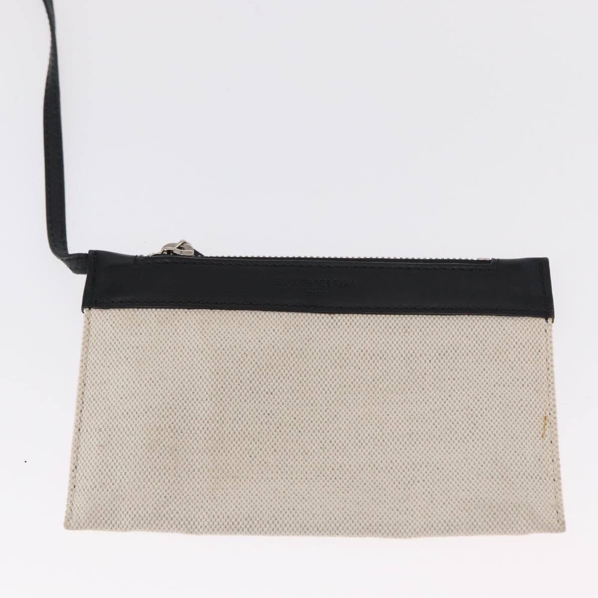 BALENCIAGA Navy Cabas XS Hand Bag Leather 2way White Silver 390346 Auth ep12167