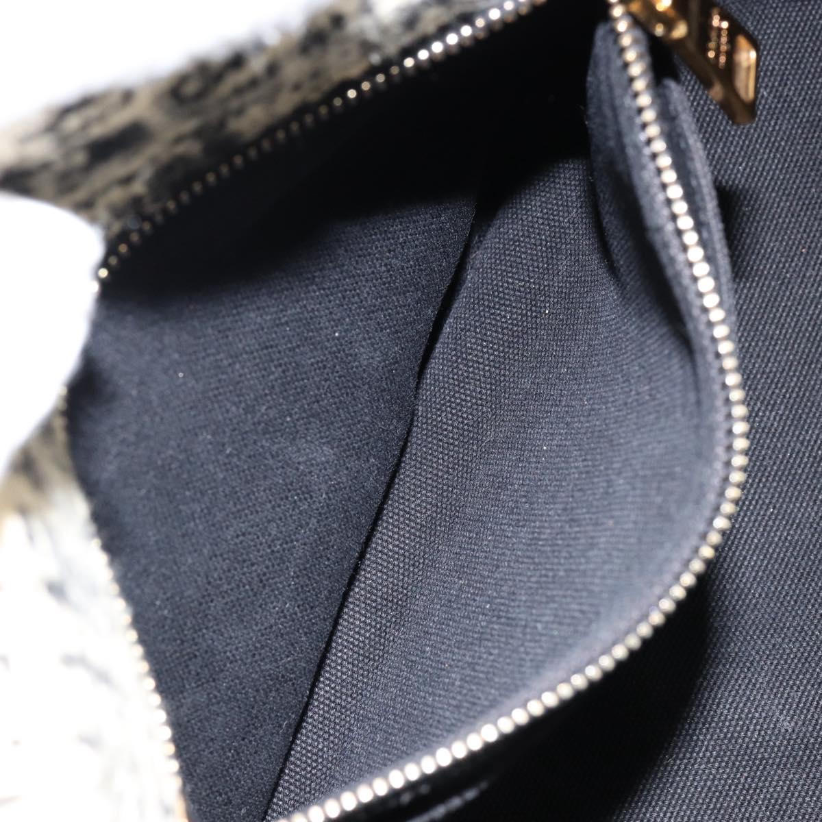 PRADA Canapa MM Hand Bag Tweed White Gold Auth ep12170