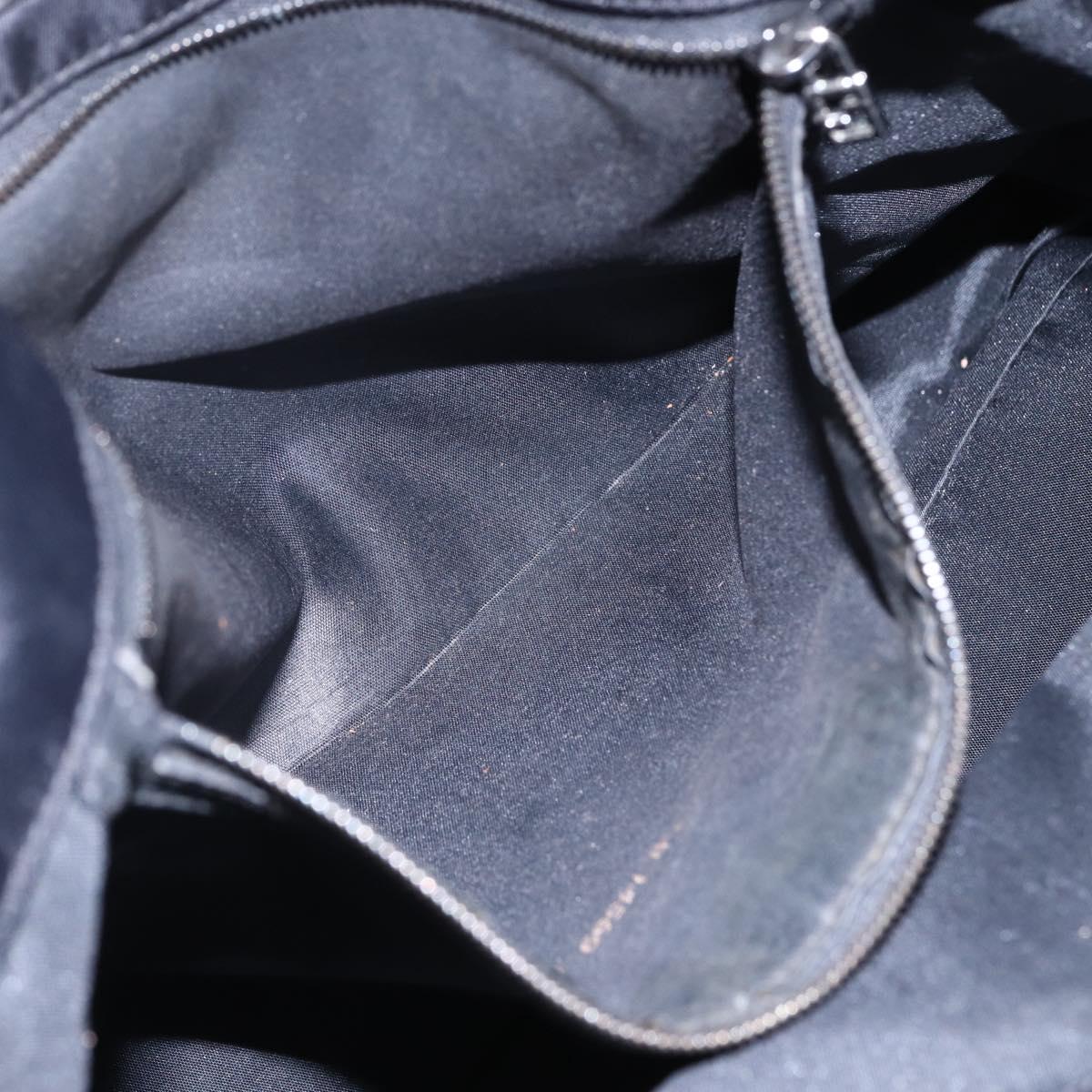 FENDI Tote Bag Nylon Black Silver Auth ep12172