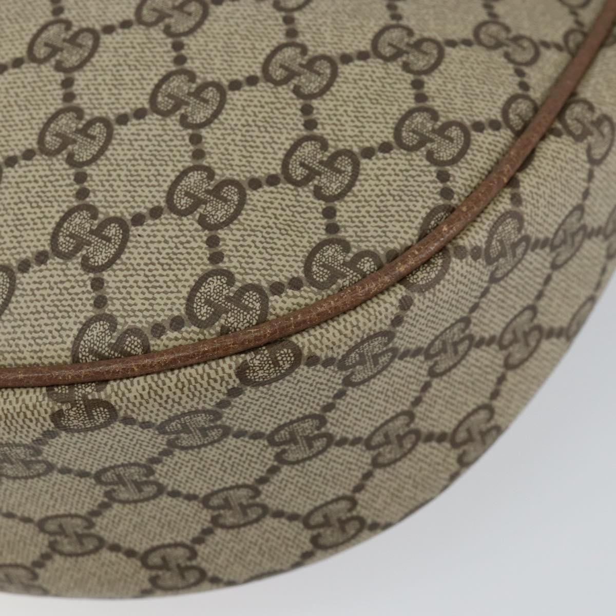 GUCCI GG Supreme Shoulder Bag PVC Beige Gold Auth ep12173