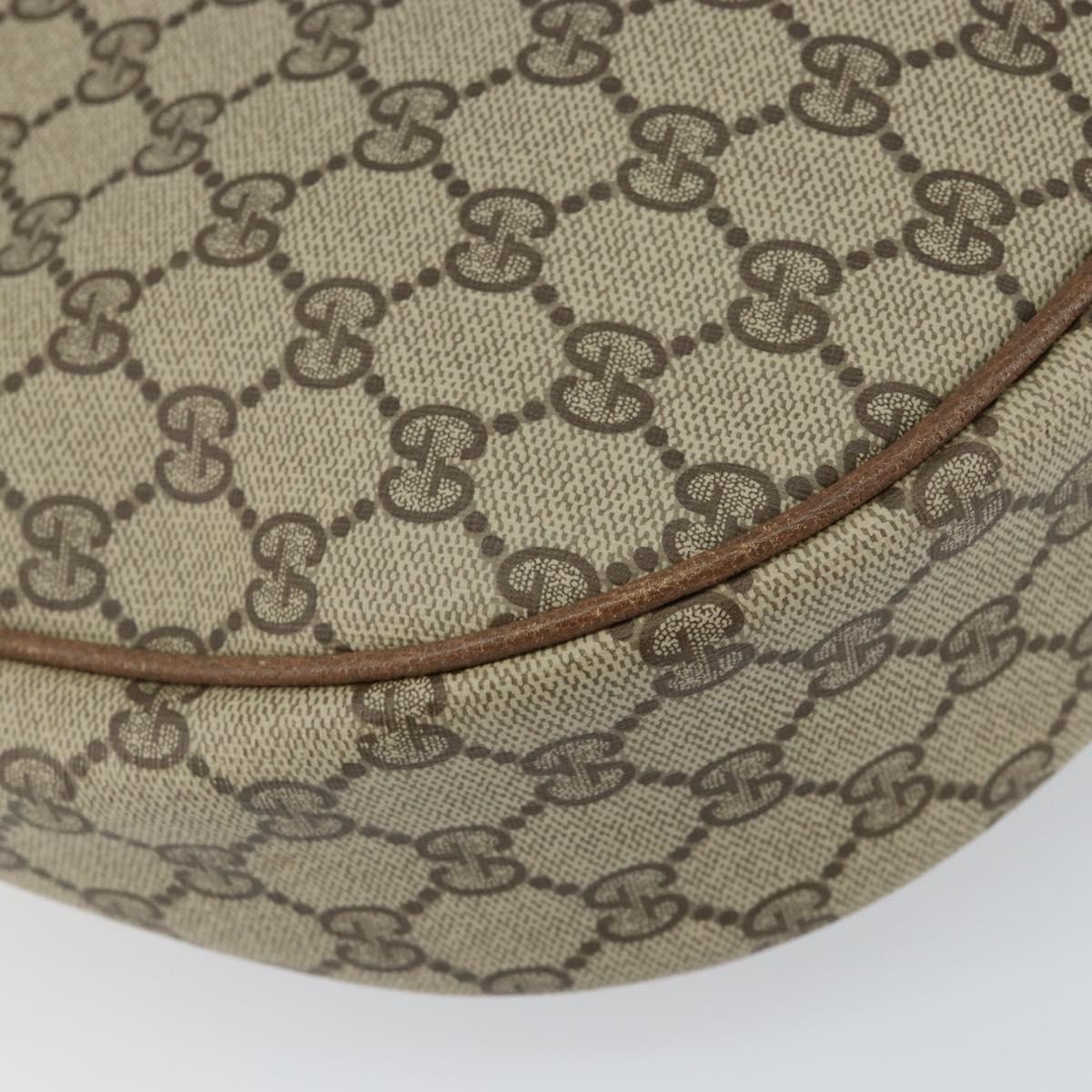 GUCCI GG Supreme Shoulder Bag PVC Beige Gold Auth ep12173