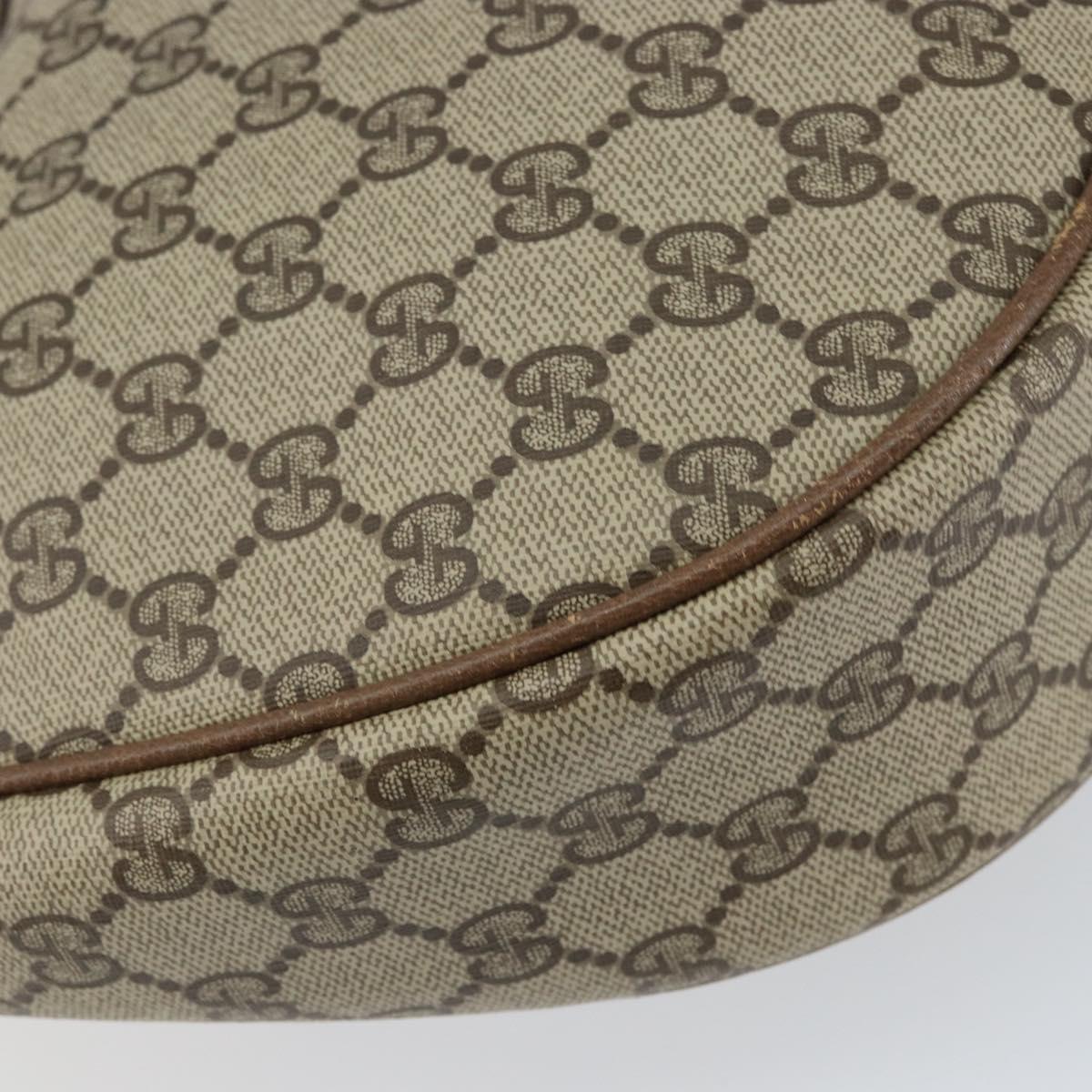 GUCCI GG Supreme Shoulder Bag PVC Beige Gold Auth ep12173