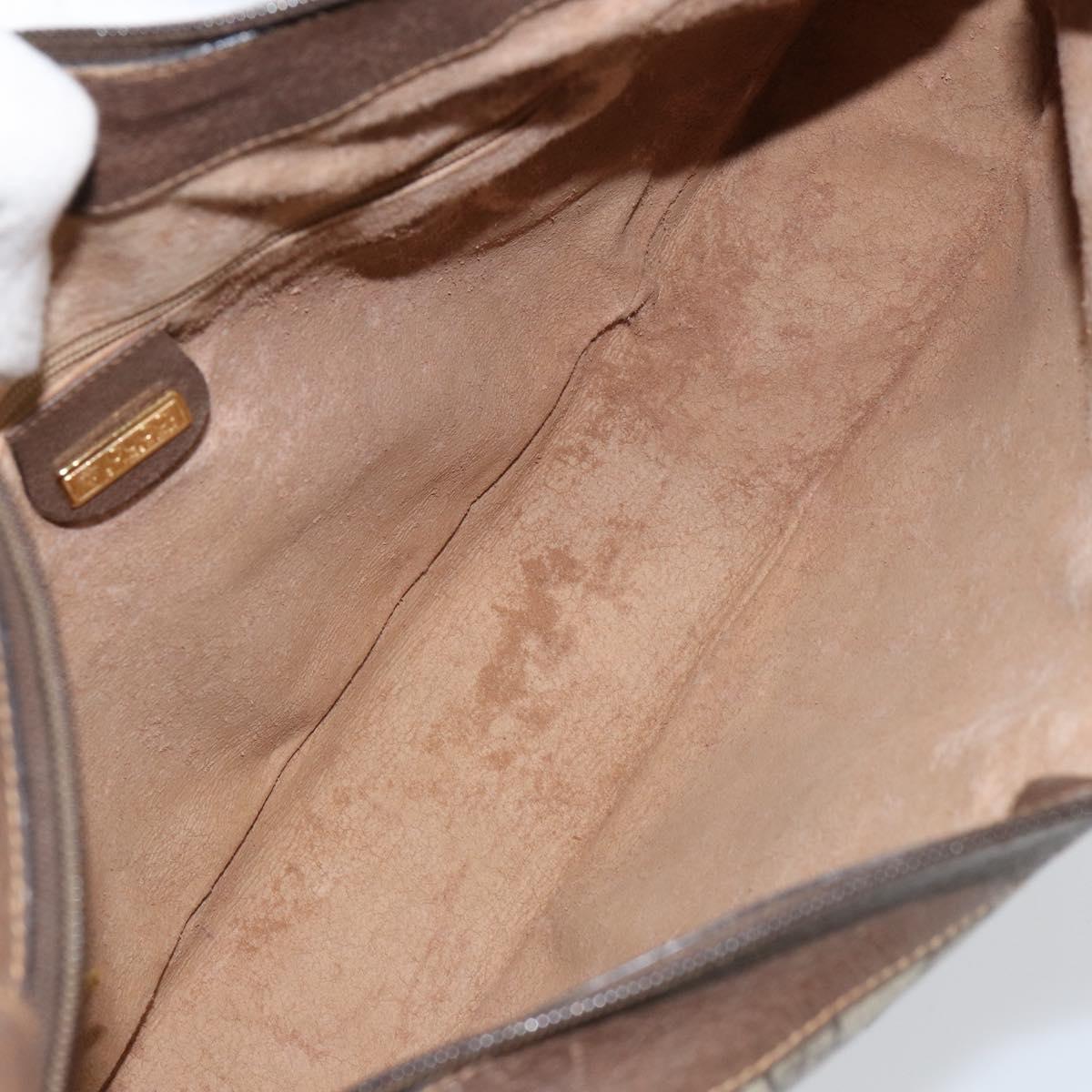 GUCCI GG Supreme Shoulder Bag PVC Beige Gold Auth ep12173