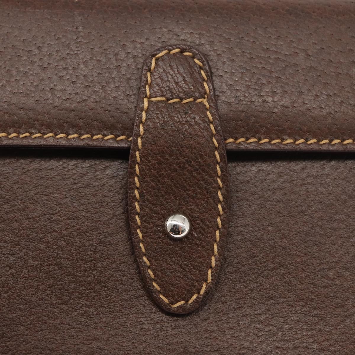 GUCCI Cigar Case Shoulder Bag Leather Brown Auth ep12178