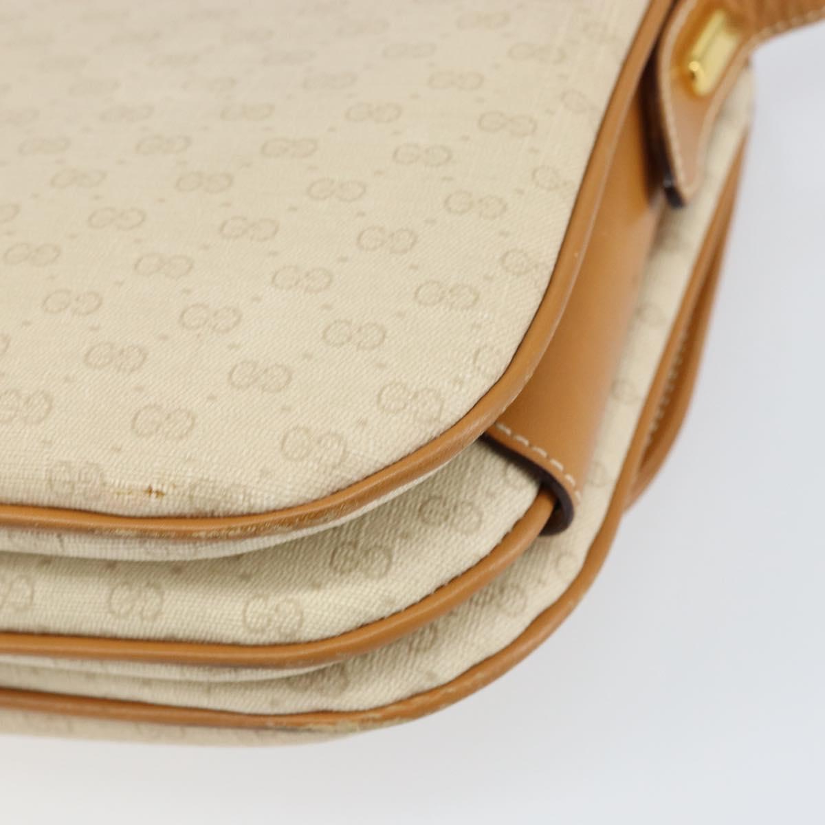 GUCCI Micro GG Supreme Shoulder Bag PVC Ivory Gold 001 406 1780 Auth ep12179