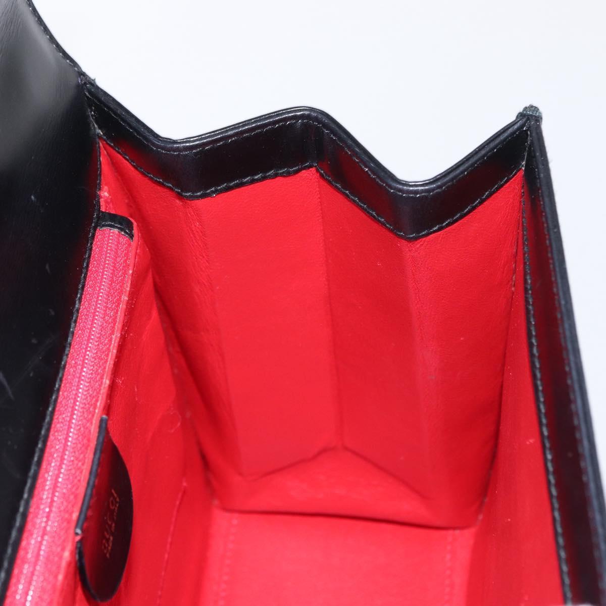 GUCCI Hand Bag Leather 2way Gold Black 000 406 0258 Auth ep12180V