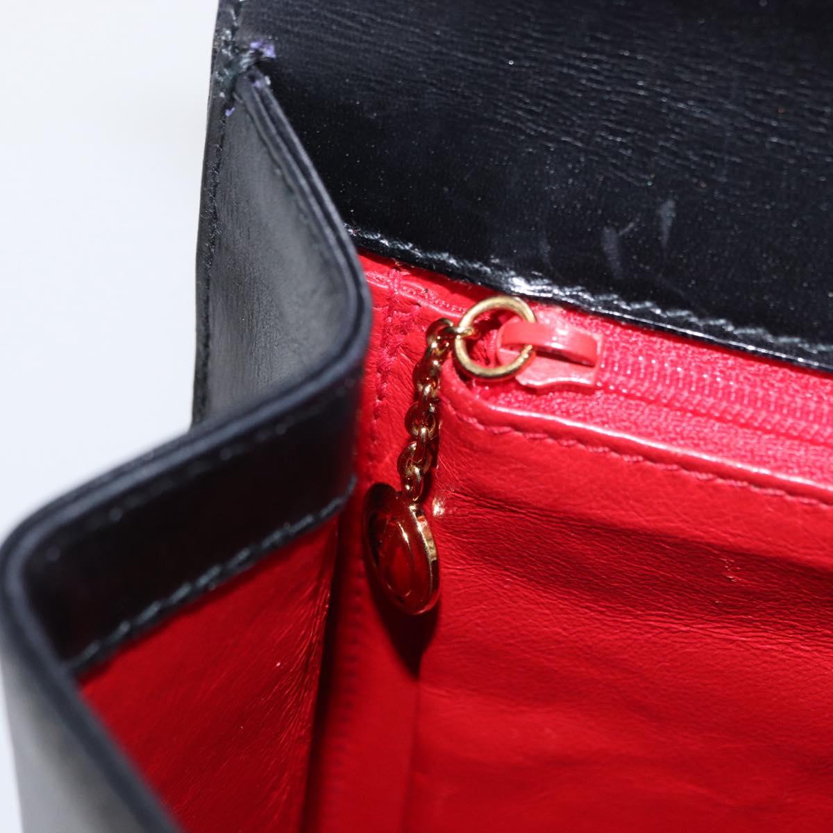 GUCCI Hand Bag Leather 2way Gold Black 000 406 0258 Auth ep12180V