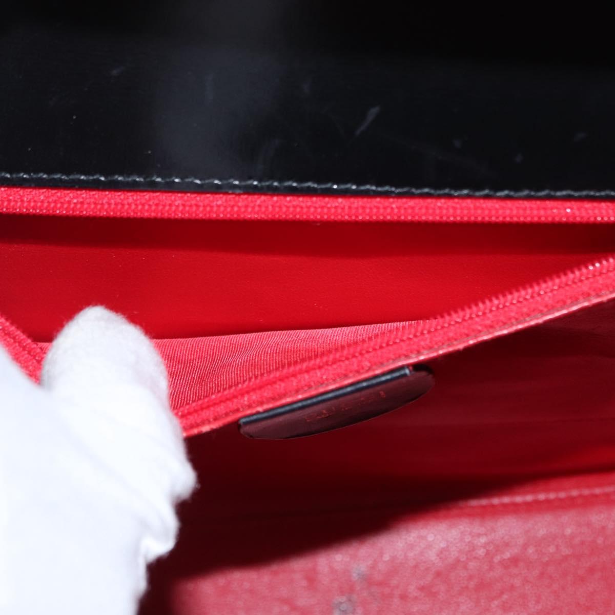 GUCCI Hand Bag Leather 2way Gold Black 000 406 0258 Auth ep12180V