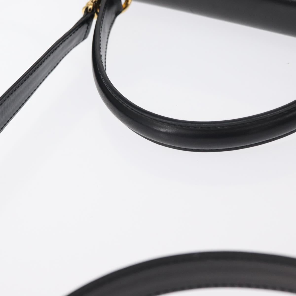 GUCCI Hand Bag Leather 2way Gold Black 000 406 0258 Auth ep12180V