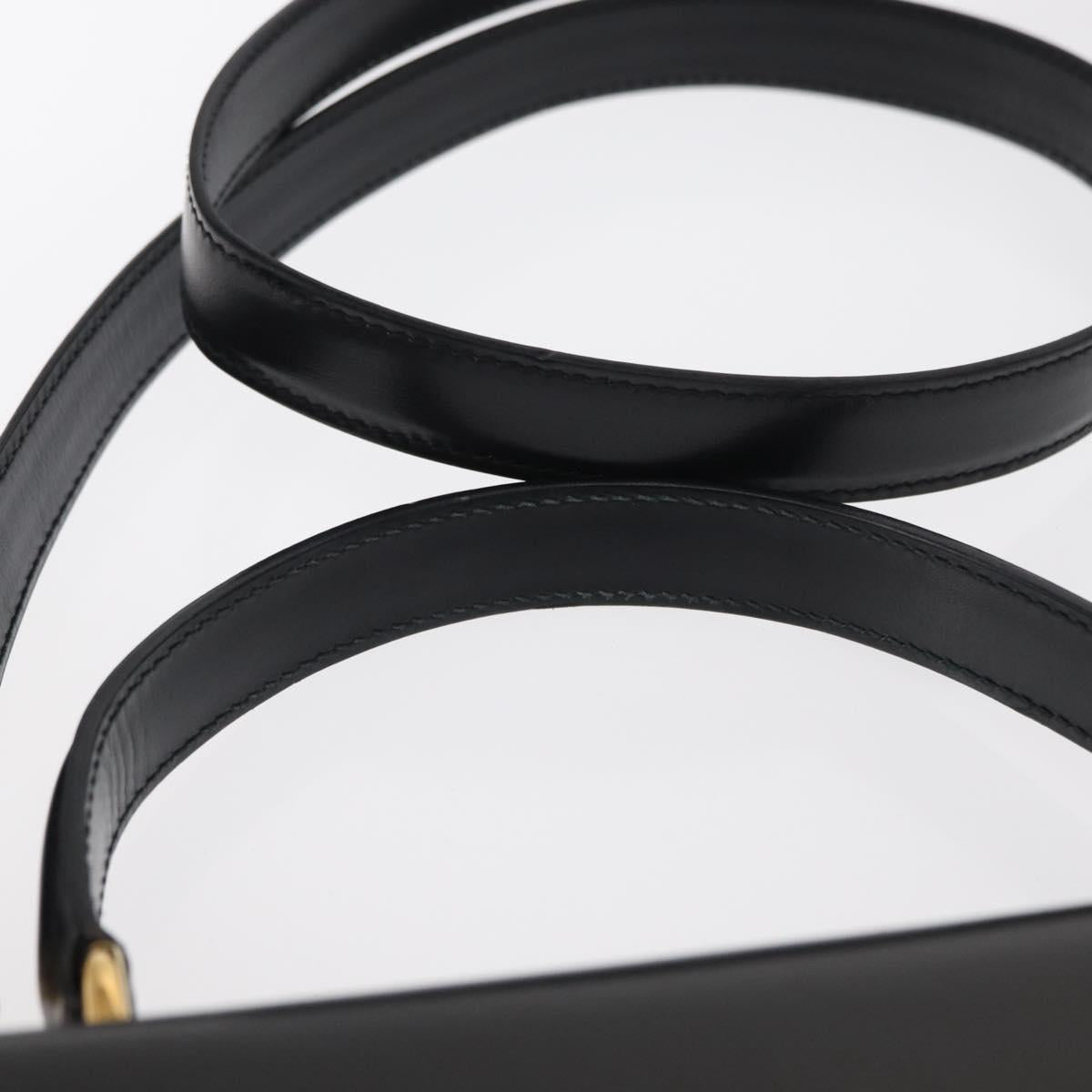 GUCCI Hand Bag Leather 2way Gold Black 000 406 0258 Auth ep12180V