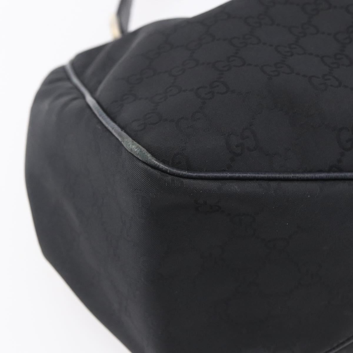 GUCCI GG Canvas Shoulder Bag Outlet Black Gold 257268 Auth ep12181