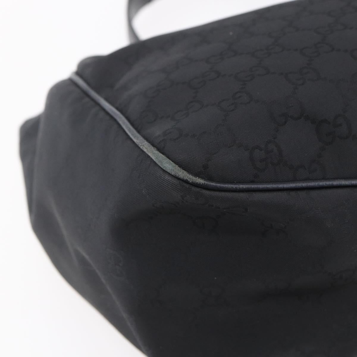 GUCCI GG Canvas Shoulder Bag Outlet Black Gold 257268 Auth ep12181