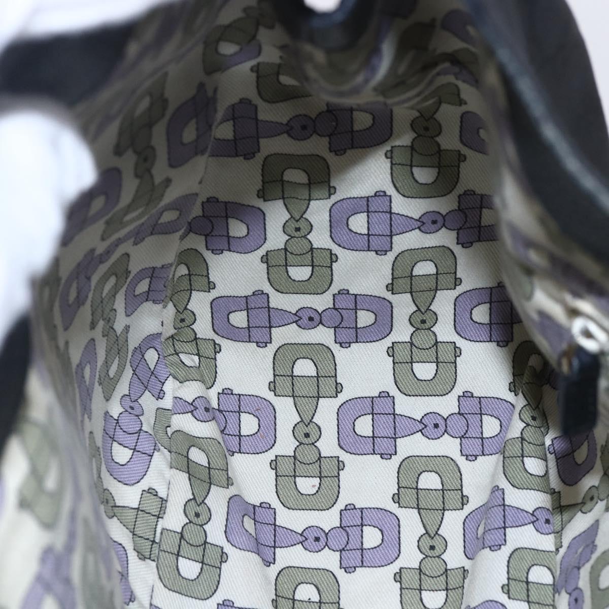 GUCCI GG Canvas Shoulder Bag Outlet Black Gold 257268 Auth ep12181