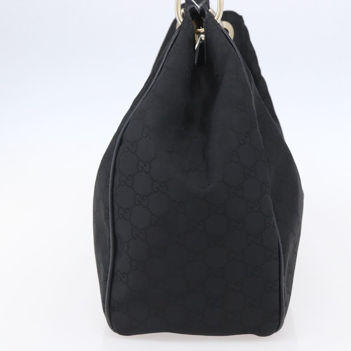 GUCCI GG Canvas Shoulder Bag Outlet Black Gold 257268 Auth ep12181