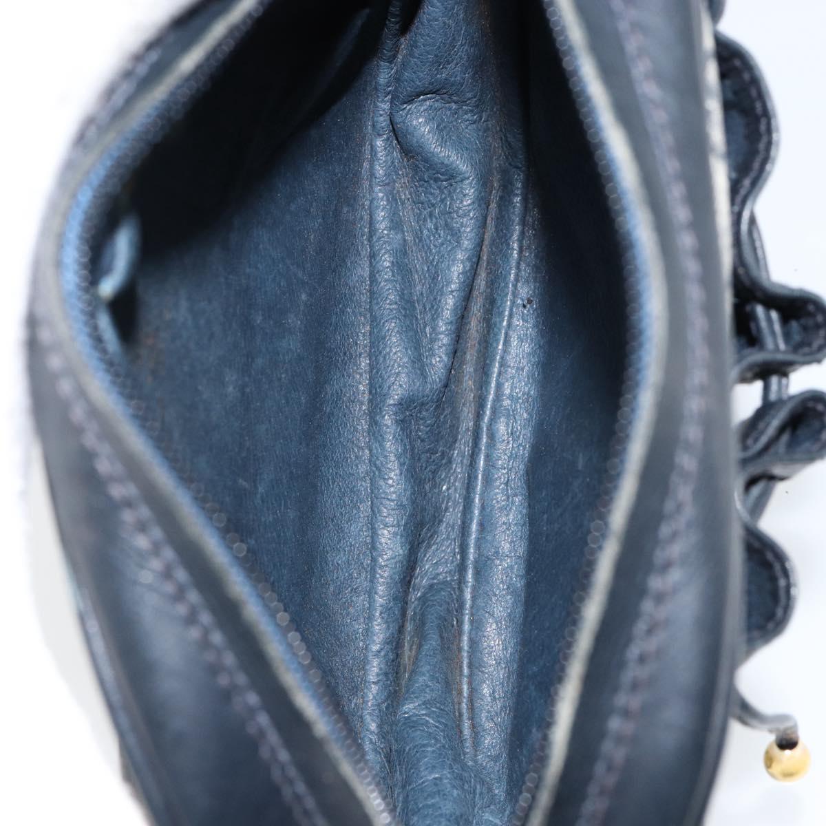 GUCCI GG Supreme Shoulder Bag PVC Navy Gold Auth ep12182