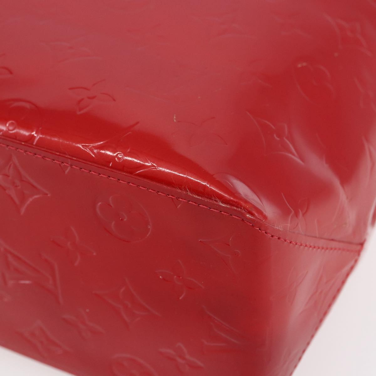 LOUIS VUITTON Monogram Vernis Reade MM Hand Bag Red Rouge M91086 LV Auth ep12185