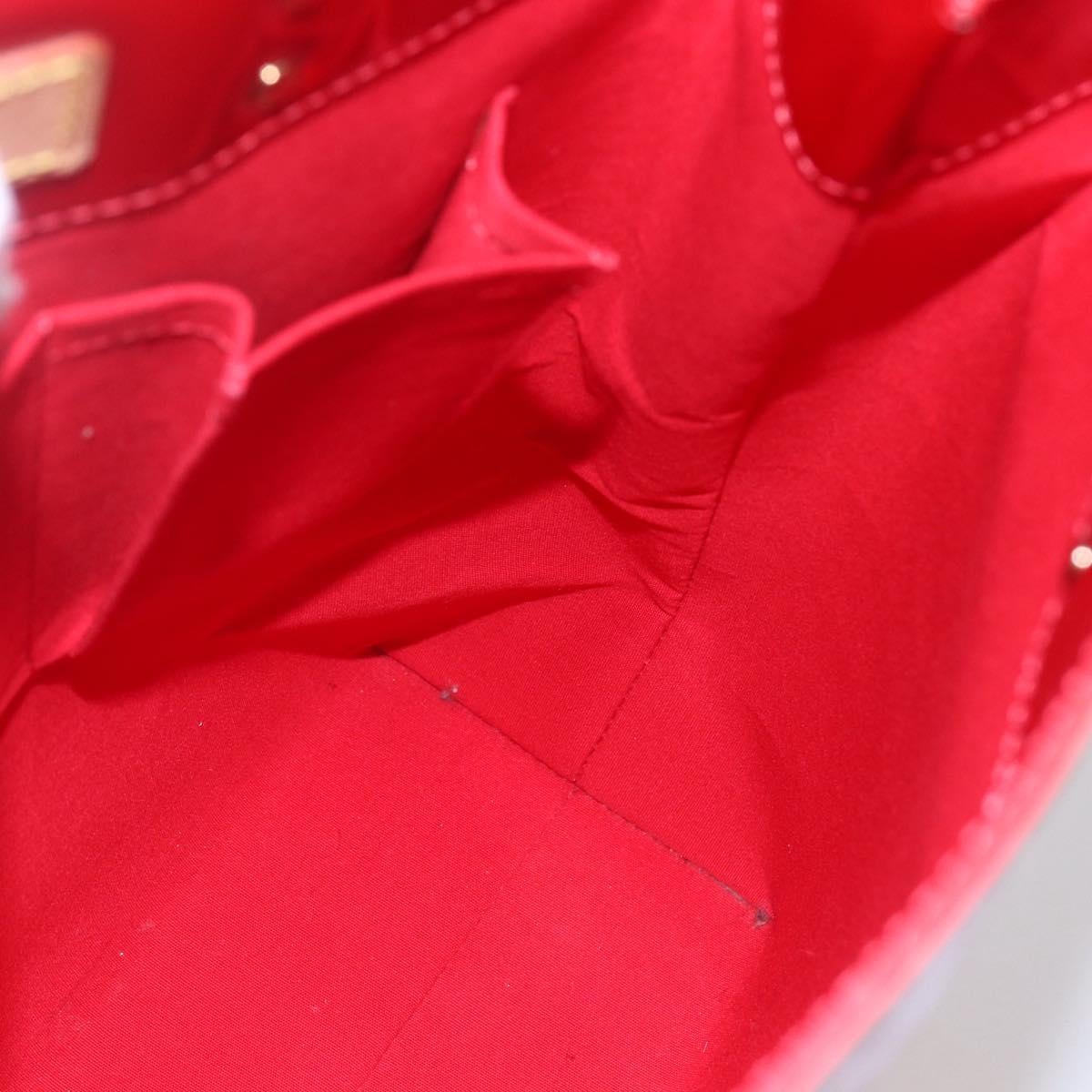 LOUIS VUITTON Monogram Vernis Reade MM Hand Bag Red Rouge M91086 LV Auth ep12185