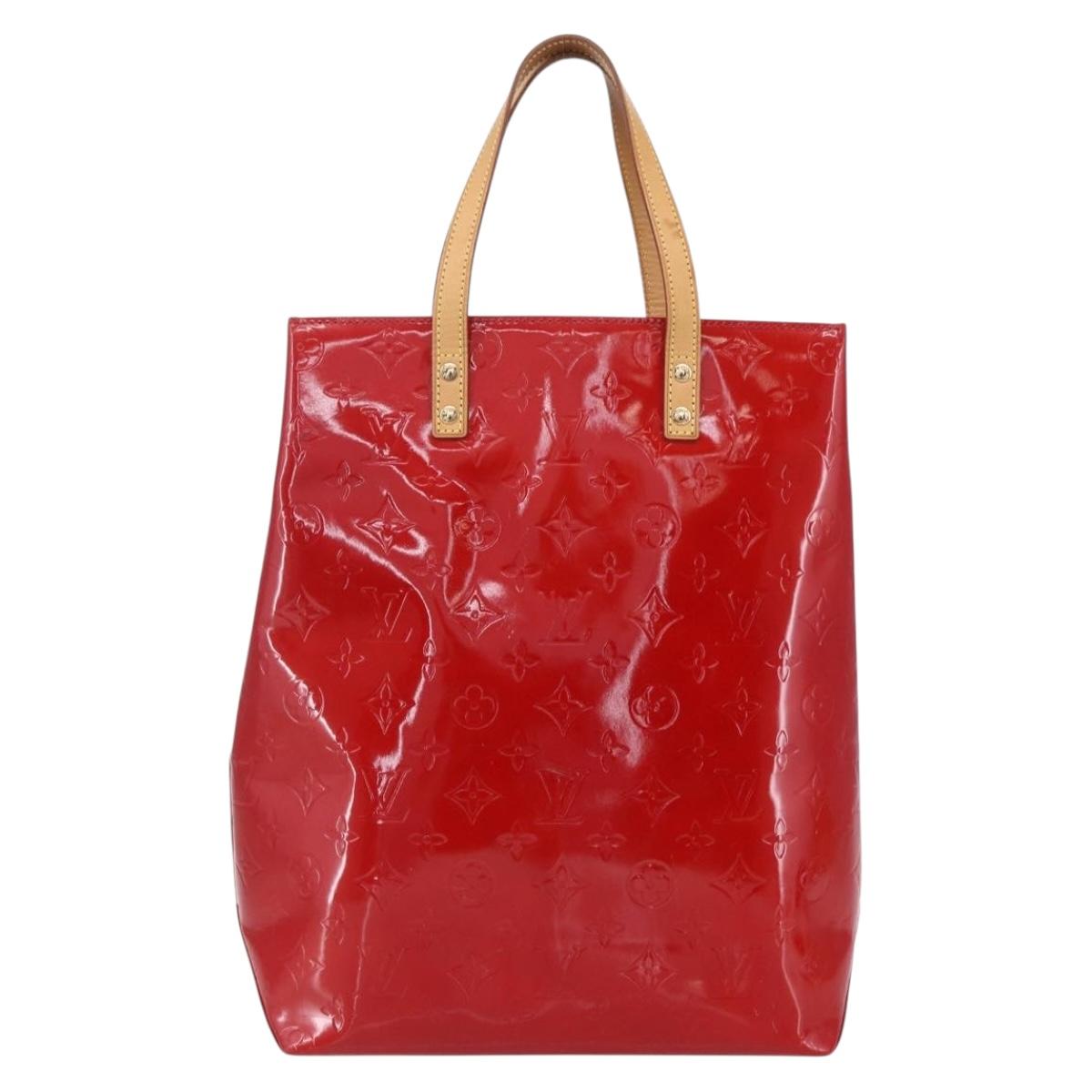 LOUIS VUITTON Monogram Vernis Reade MM Hand Bag Red Rouge M91086 LV Auth ep12185