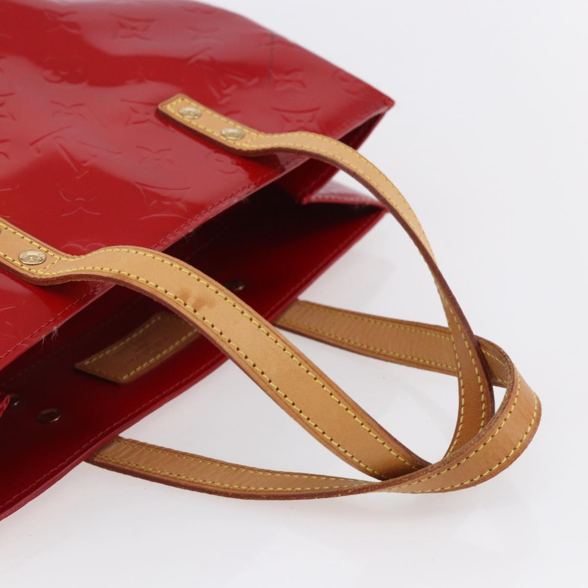 LOUIS VUITTON Monogram Vernis Reade MM Hand Bag Red Rouge M91086 LV Auth ep12185