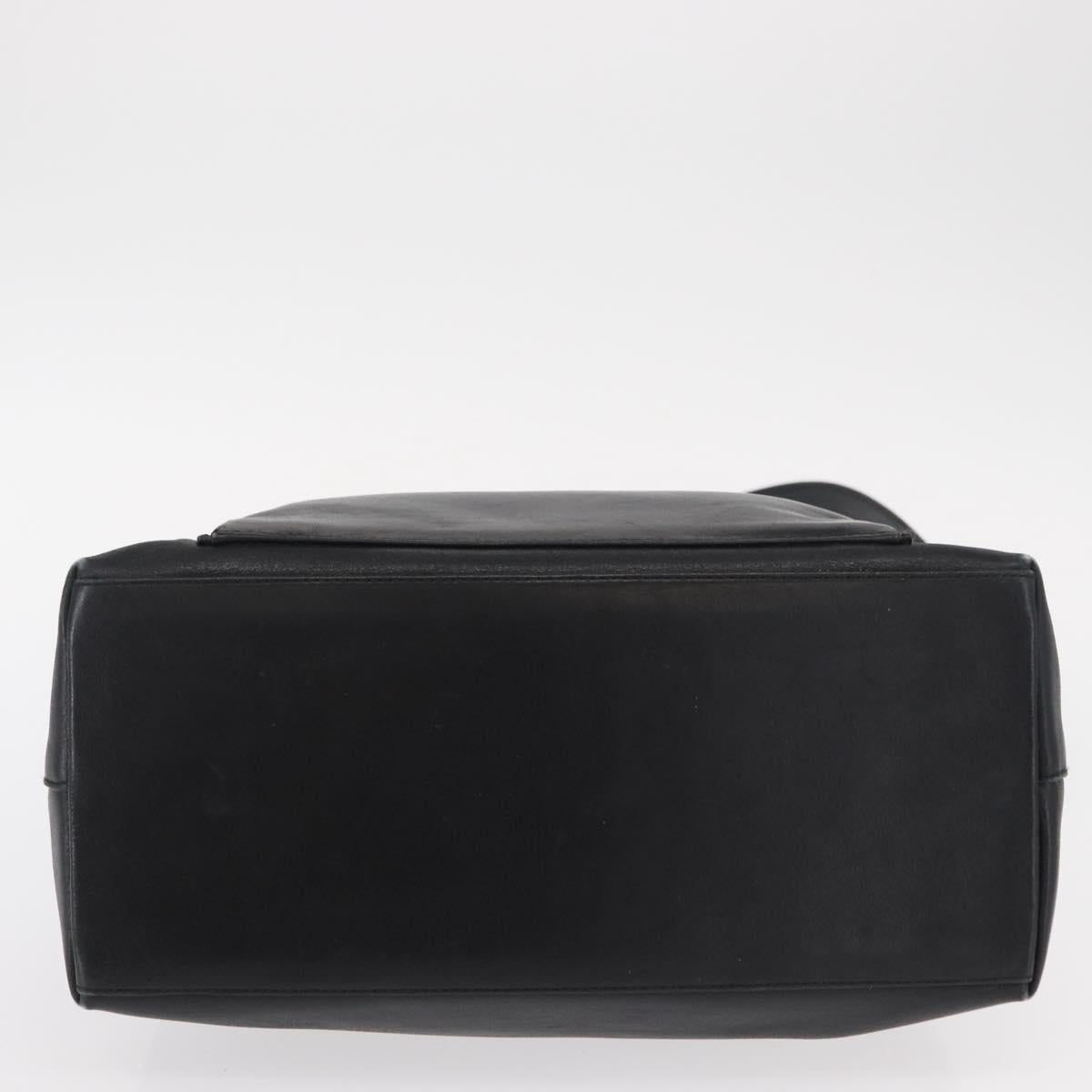 GUCCI Bamboo Hand Bag Leather 2way Black Gold 002 3754 0508 Auth ep12188