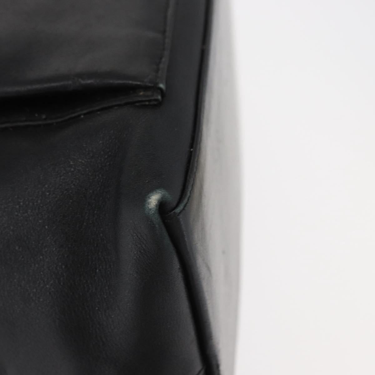 GUCCI Bamboo Hand Bag Leather 2way Black Gold 002 3754 0508 Auth ep12188