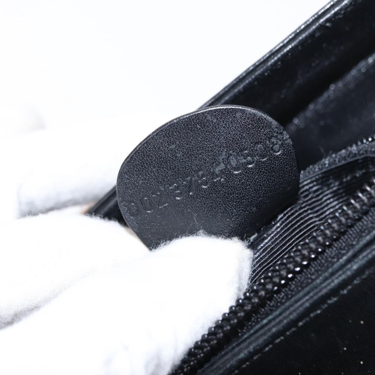 GUCCI Bamboo Hand Bag Leather 2way Black Gold 002 3754 0508 Auth ep12188