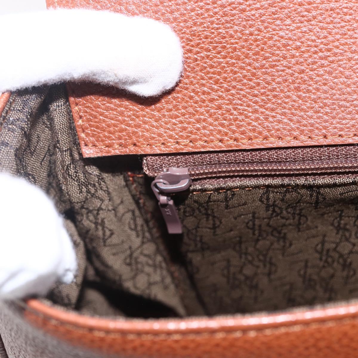 SAINT LAURENT Shoulder Bag Leather Brown Gold Auth ep12190