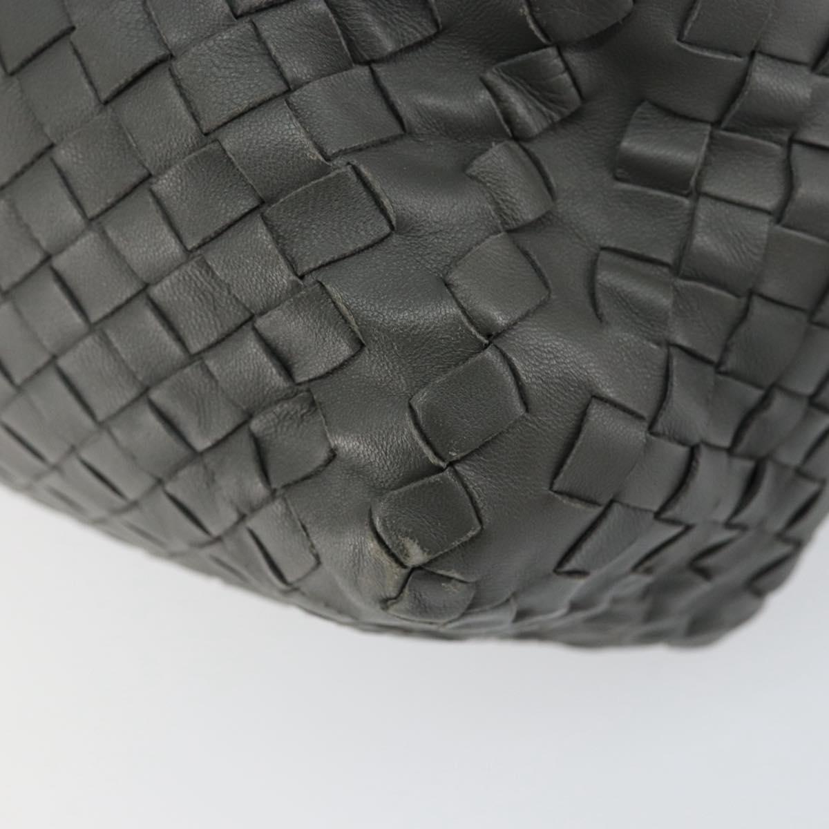 BOTTEGA VENETA INTRECCIATO Shoulder Bag Leather Gray Auth ep12194