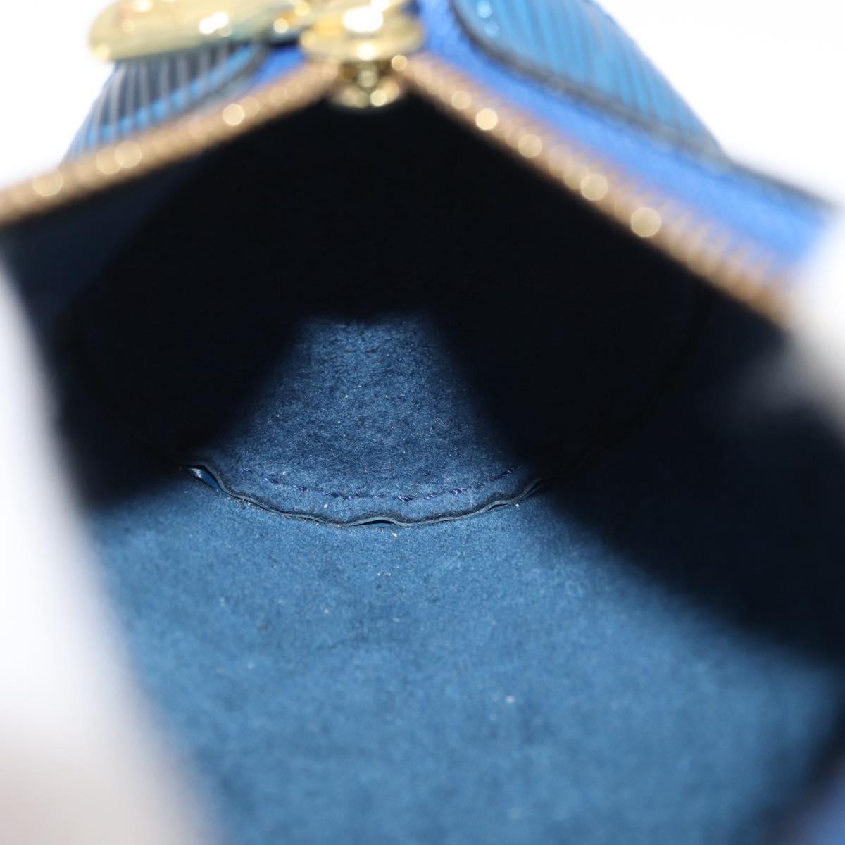 LOUIS VUITTON Epi Soufflot Pouch Pouch Blue LV Auth ep12199