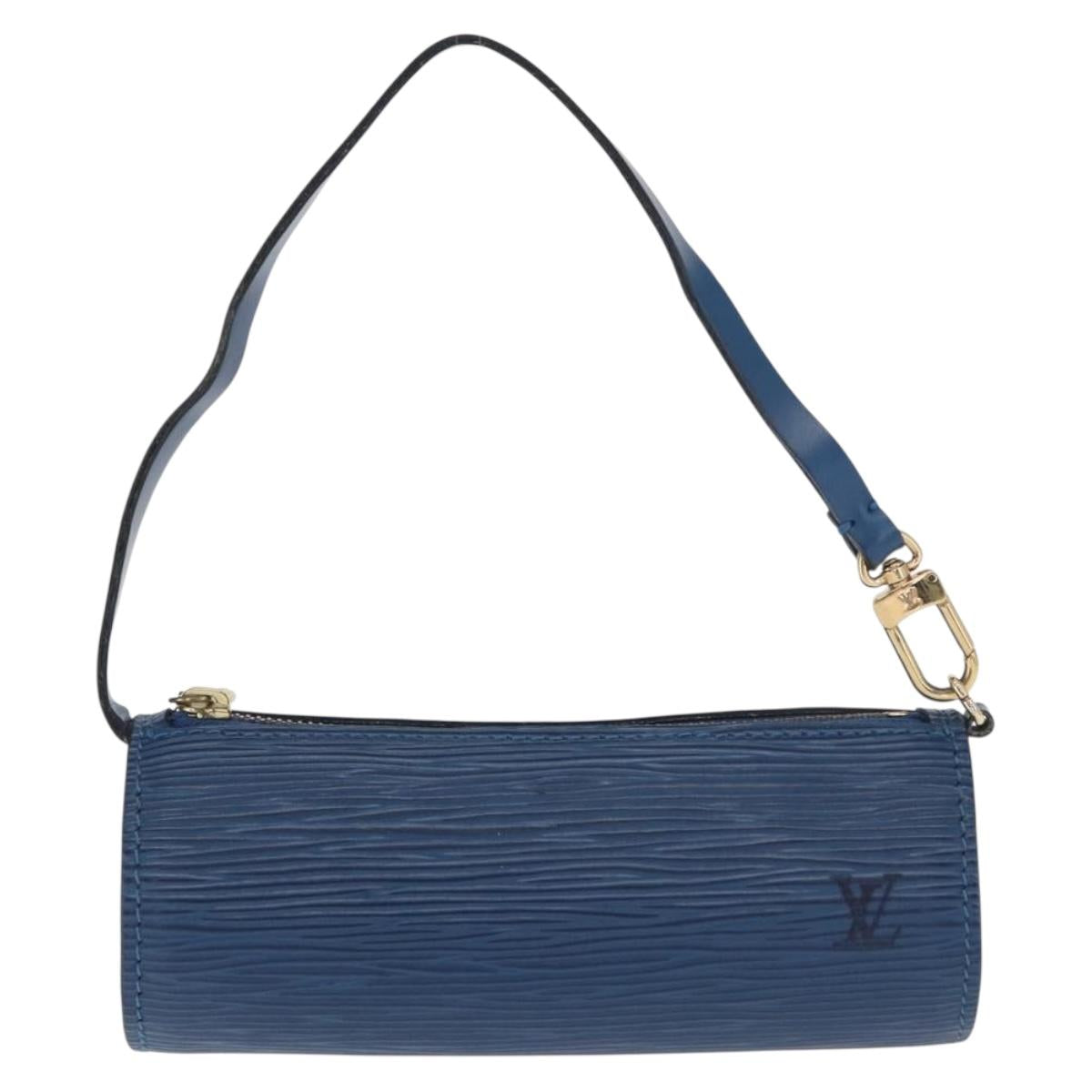 LOUIS VUITTON Epi Soufflot Pouch Pouch Blue LV Auth ep12199