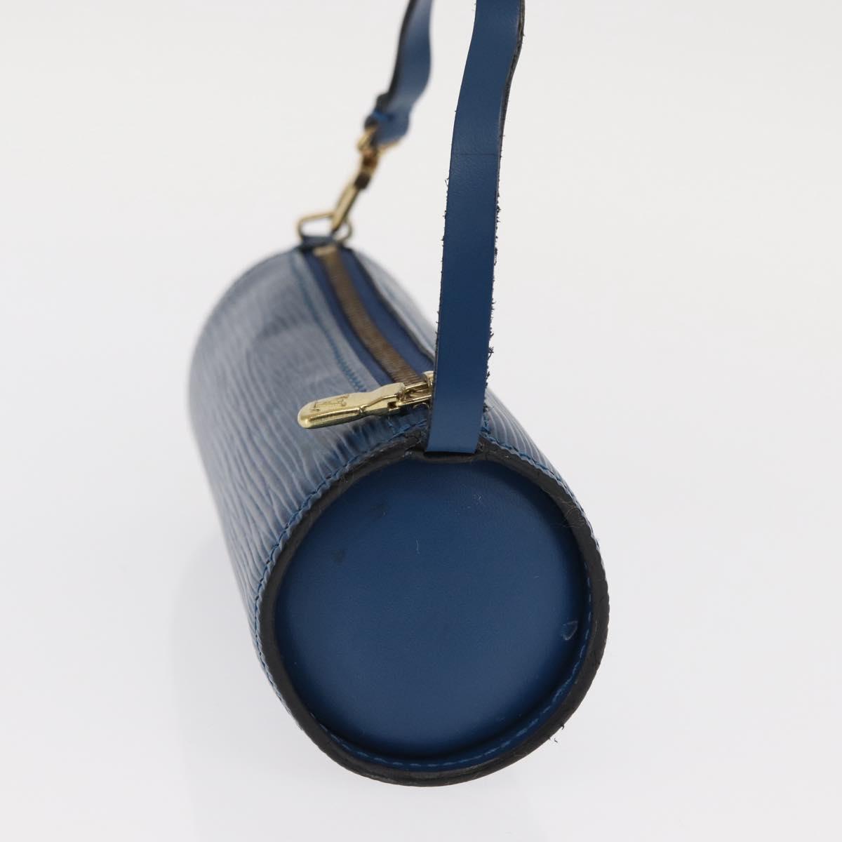 LOUIS VUITTON Epi Soufflot Pouch Pouch Blue LV Auth ep12199