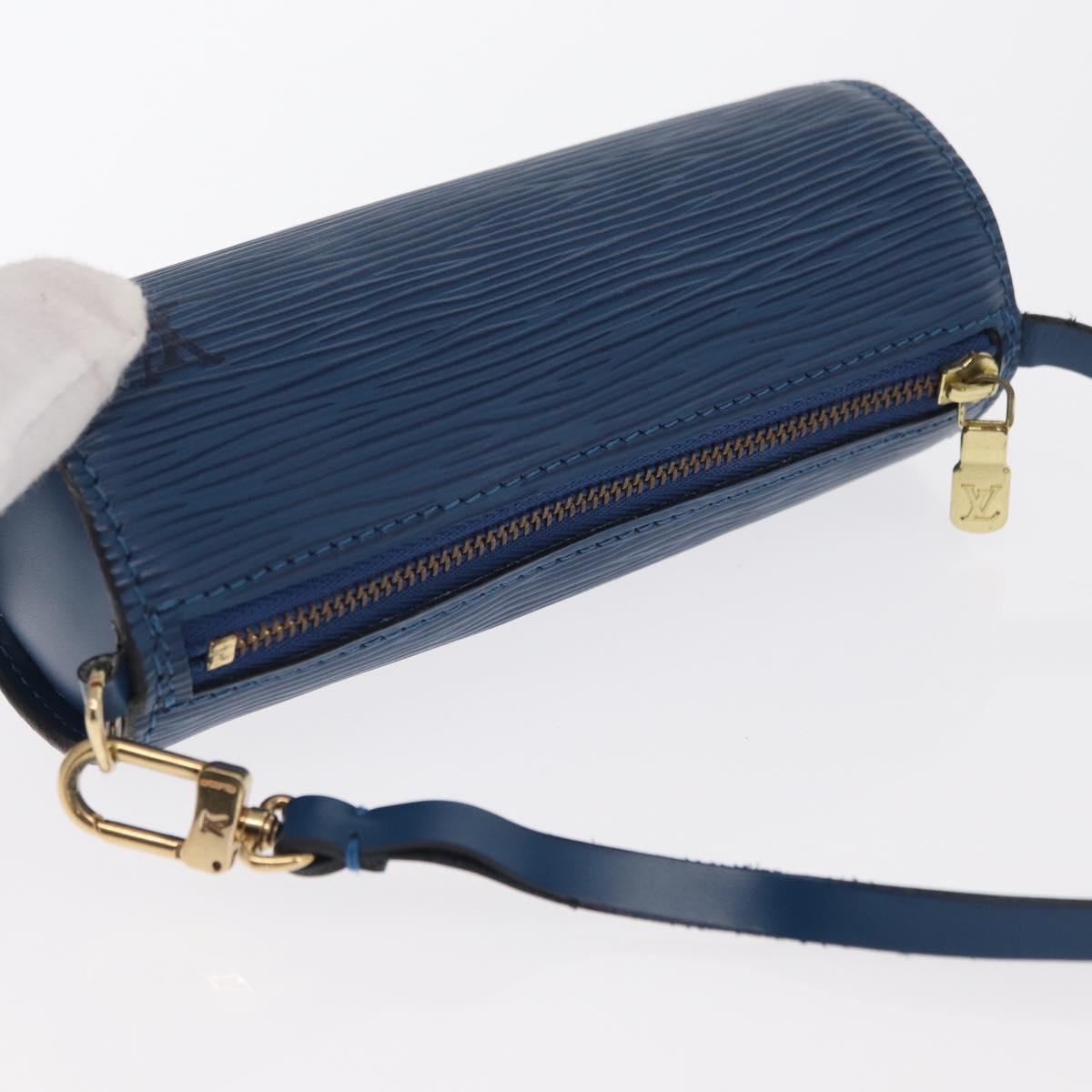 LOUIS VUITTON Epi Soufflot Pouch Pouch Blue LV Auth ep12199