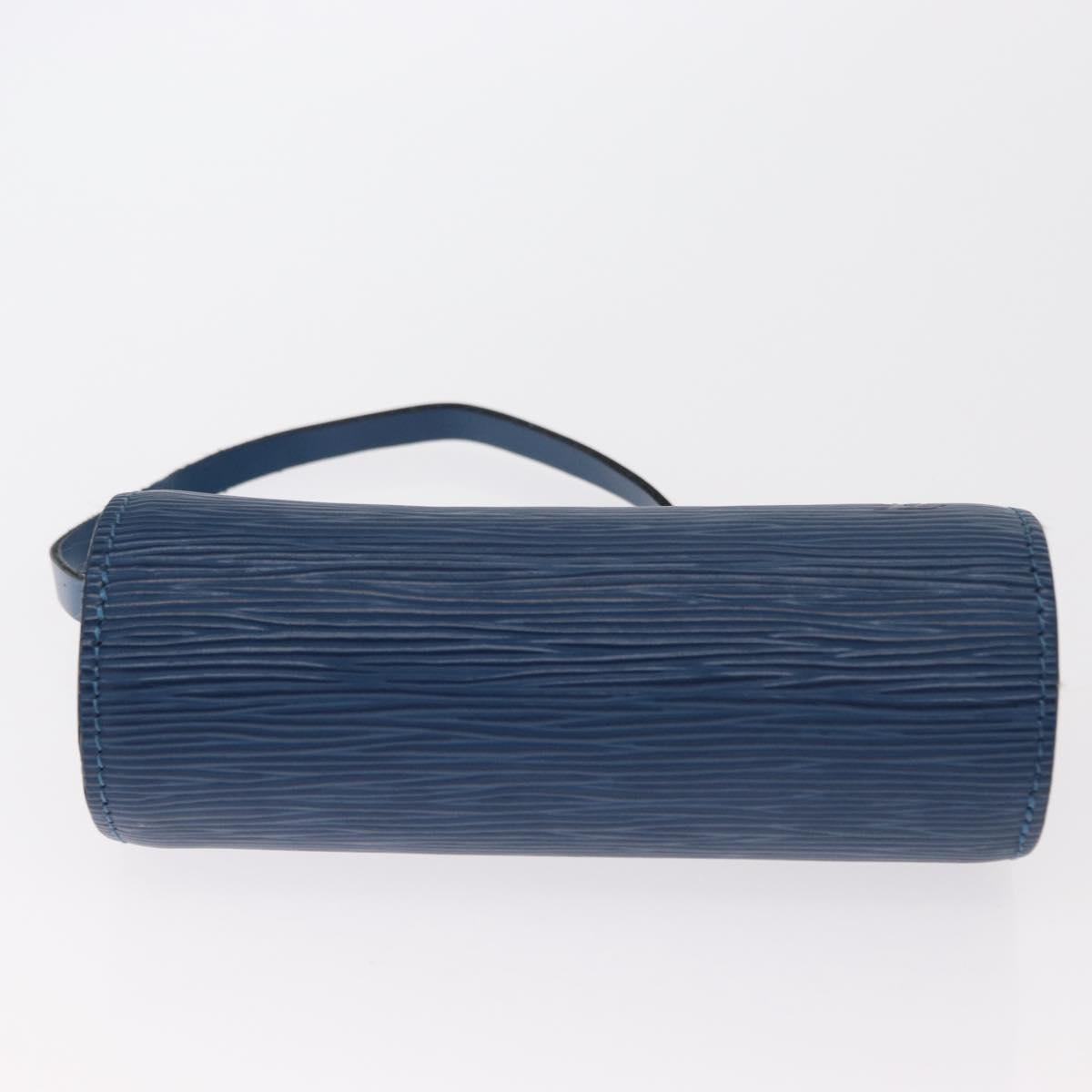 LOUIS VUITTON Epi Soufflot Pouch Pouch Blue LV Auth ep12199