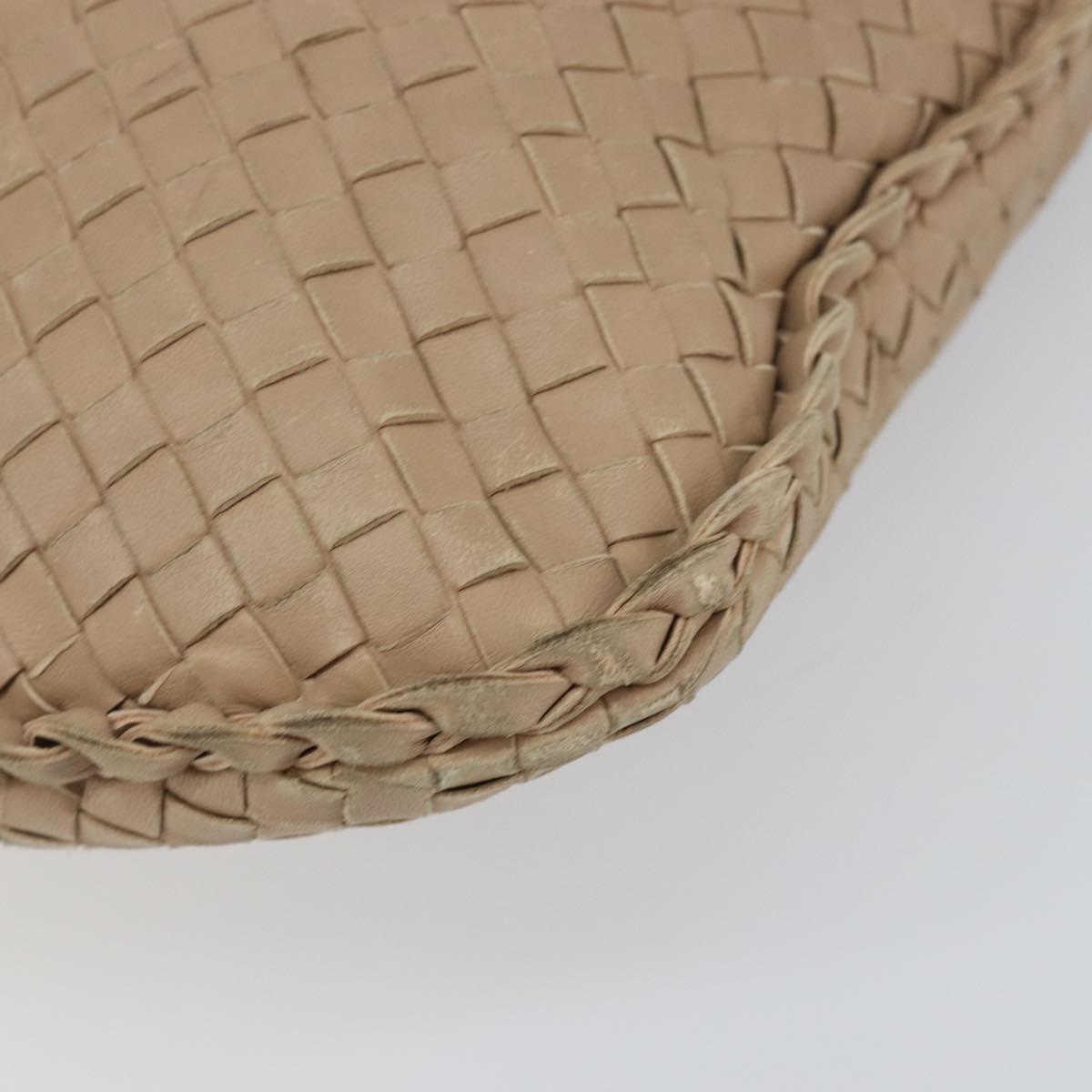 BOTTEGA VENETA INTRECCIATO Hobo Shoulder Bag Leather Beige 115653 Auth ep12202