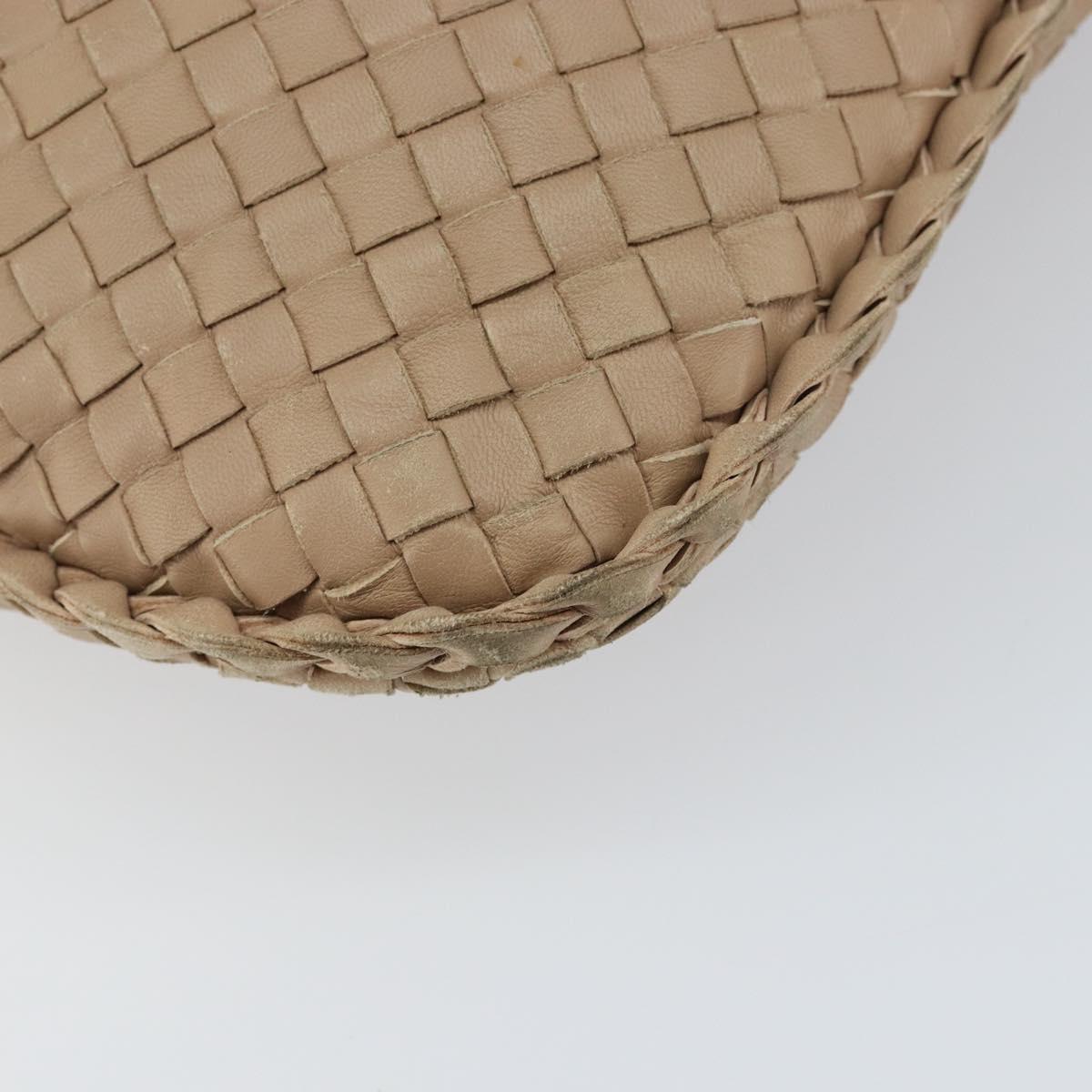 BOTTEGA VENETA INTRECCIATO Hobo Shoulder Bag Leather Beige 115653 Auth ep12202