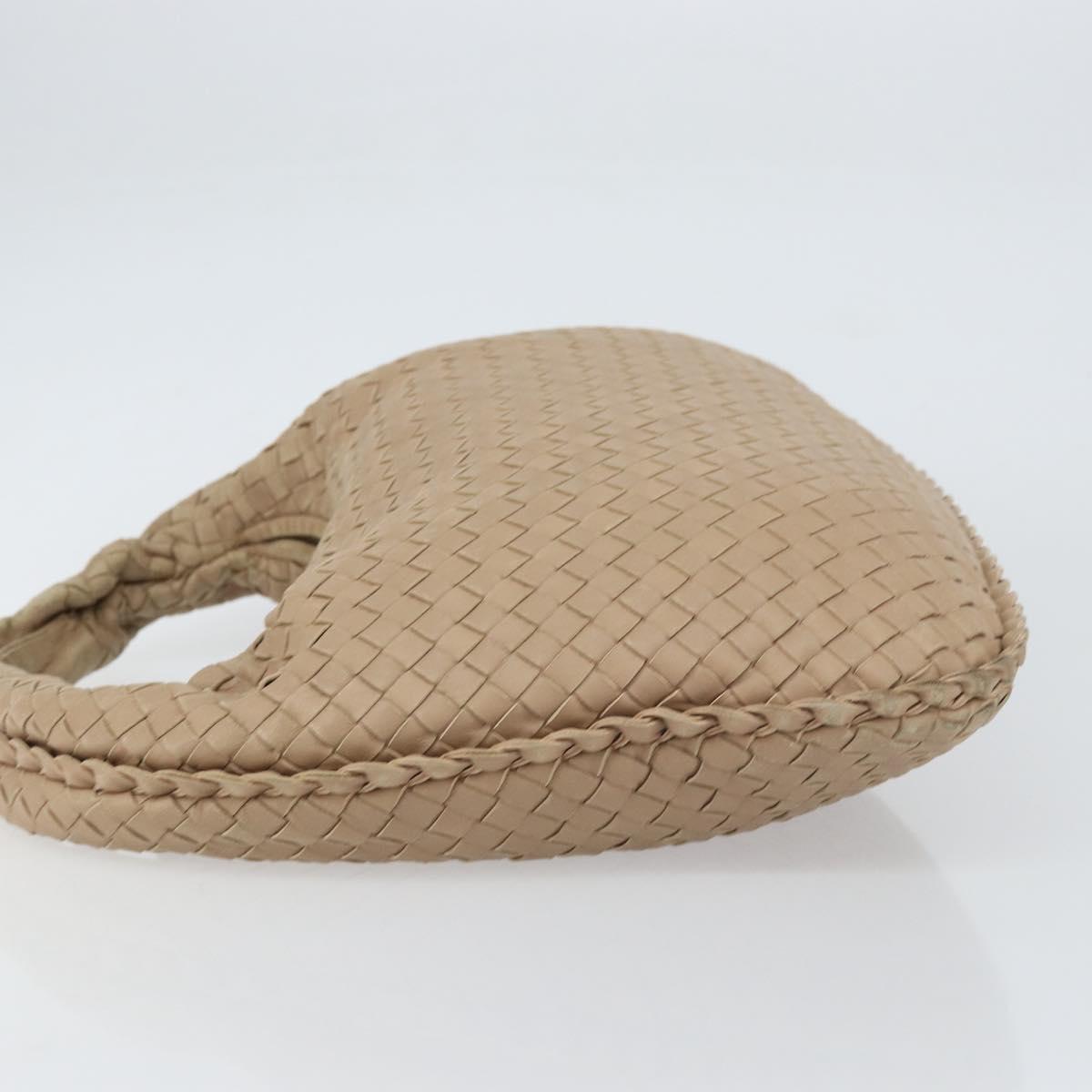 BOTTEGA VENETA INTRECCIATO Hobo Shoulder Bag Leather Beige 115653 Auth ep12202